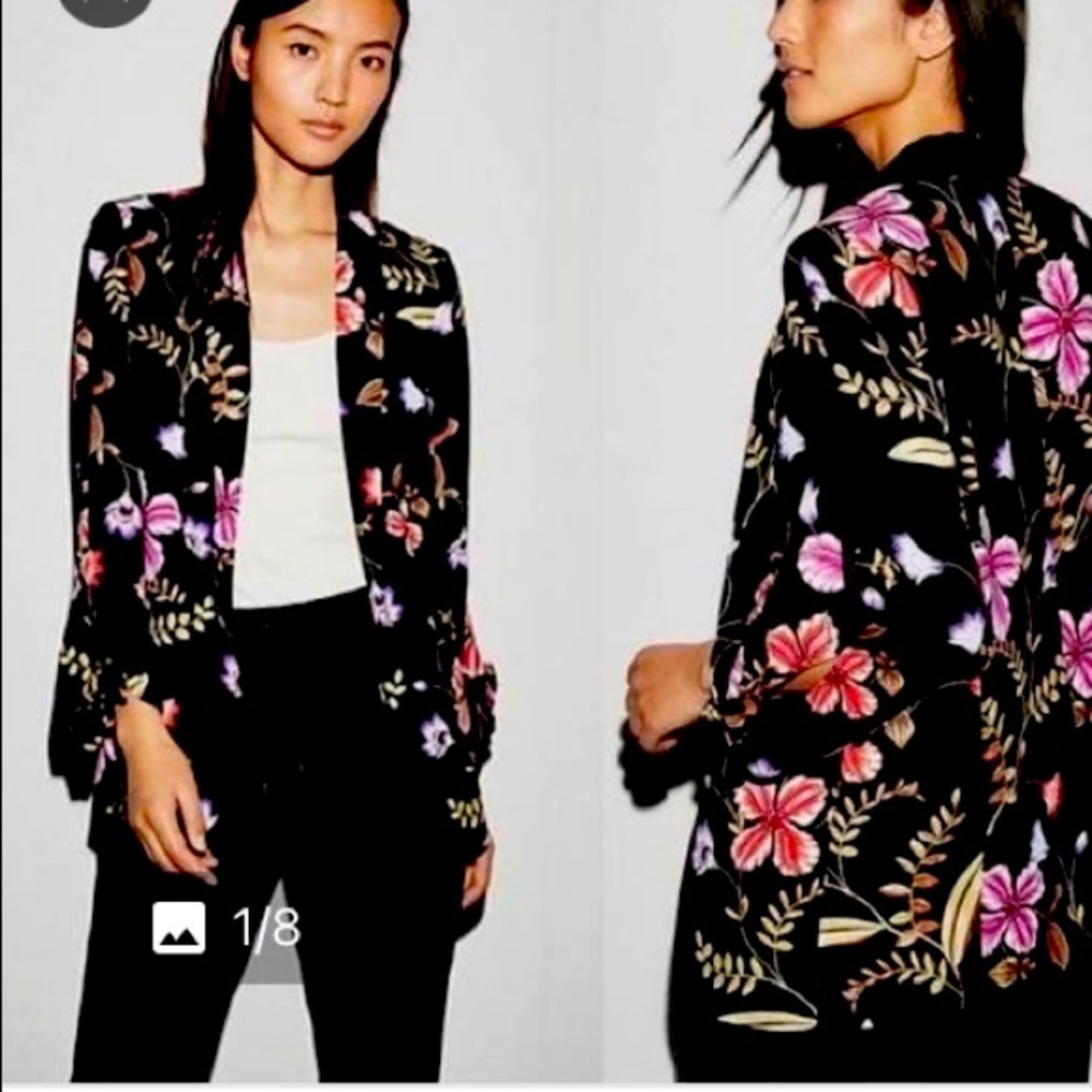 Black floral blazer